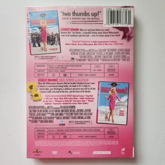 Reese Witherspoon Legally Blonde & Legally Blonde 2 Double Feature Special 2-Dis - Picture 3 of 7